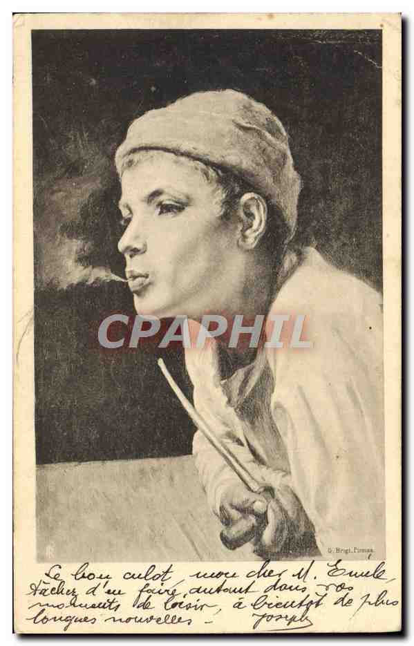 CPA Fantaisie Enfant a la pipe Tabac 