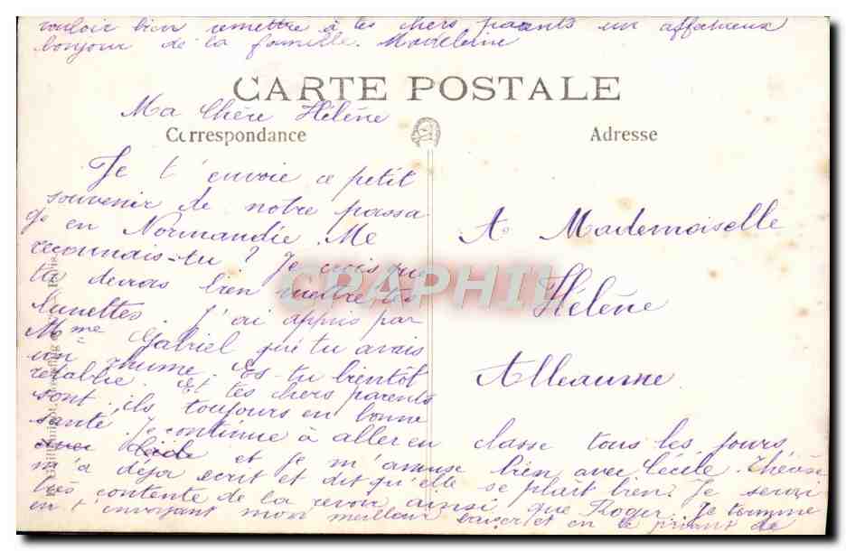 CARTE PHOTO Maison Normandie  — Verso