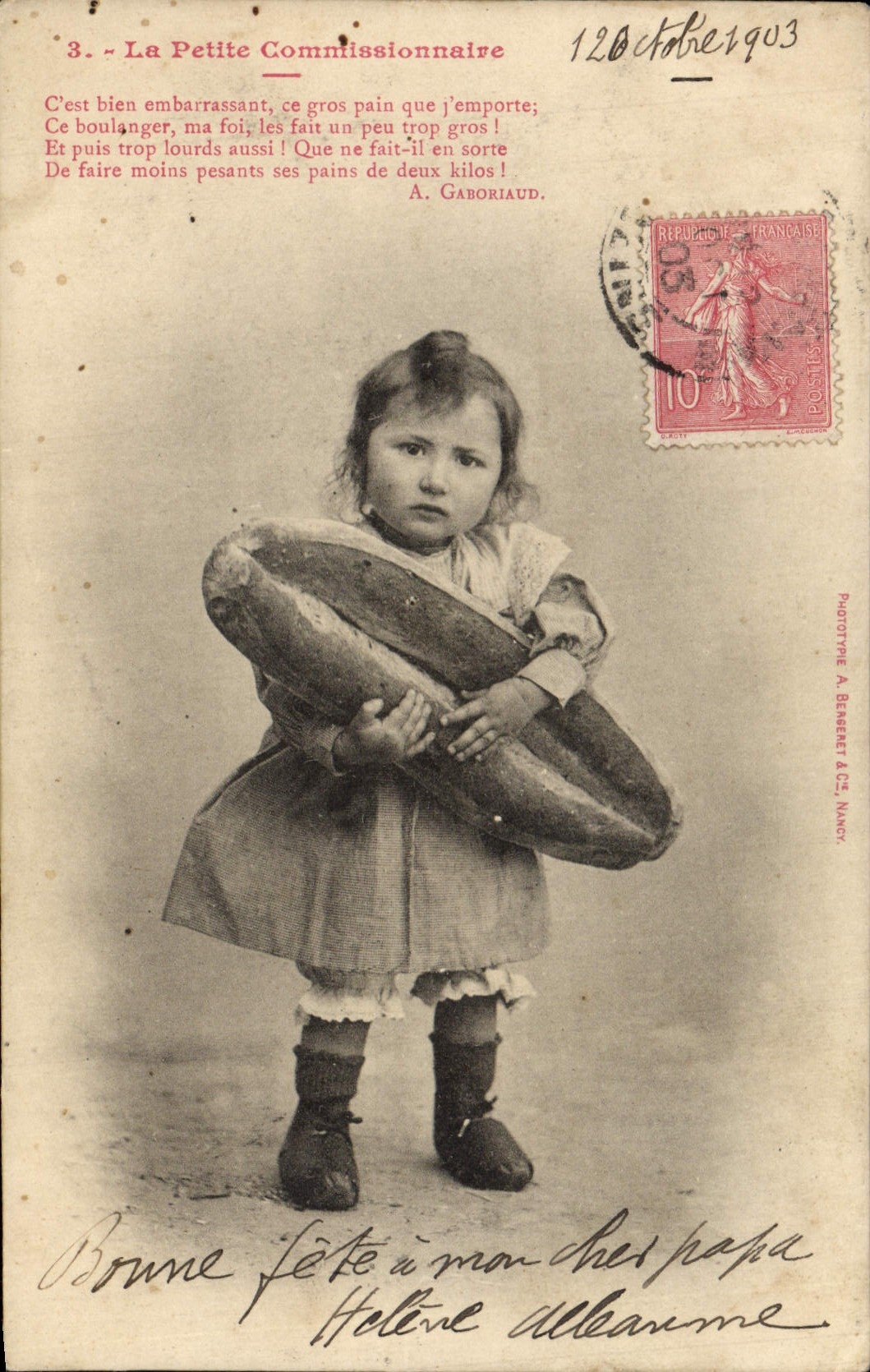 CPA Fantaisie Enfant La Petite Commissionnaire