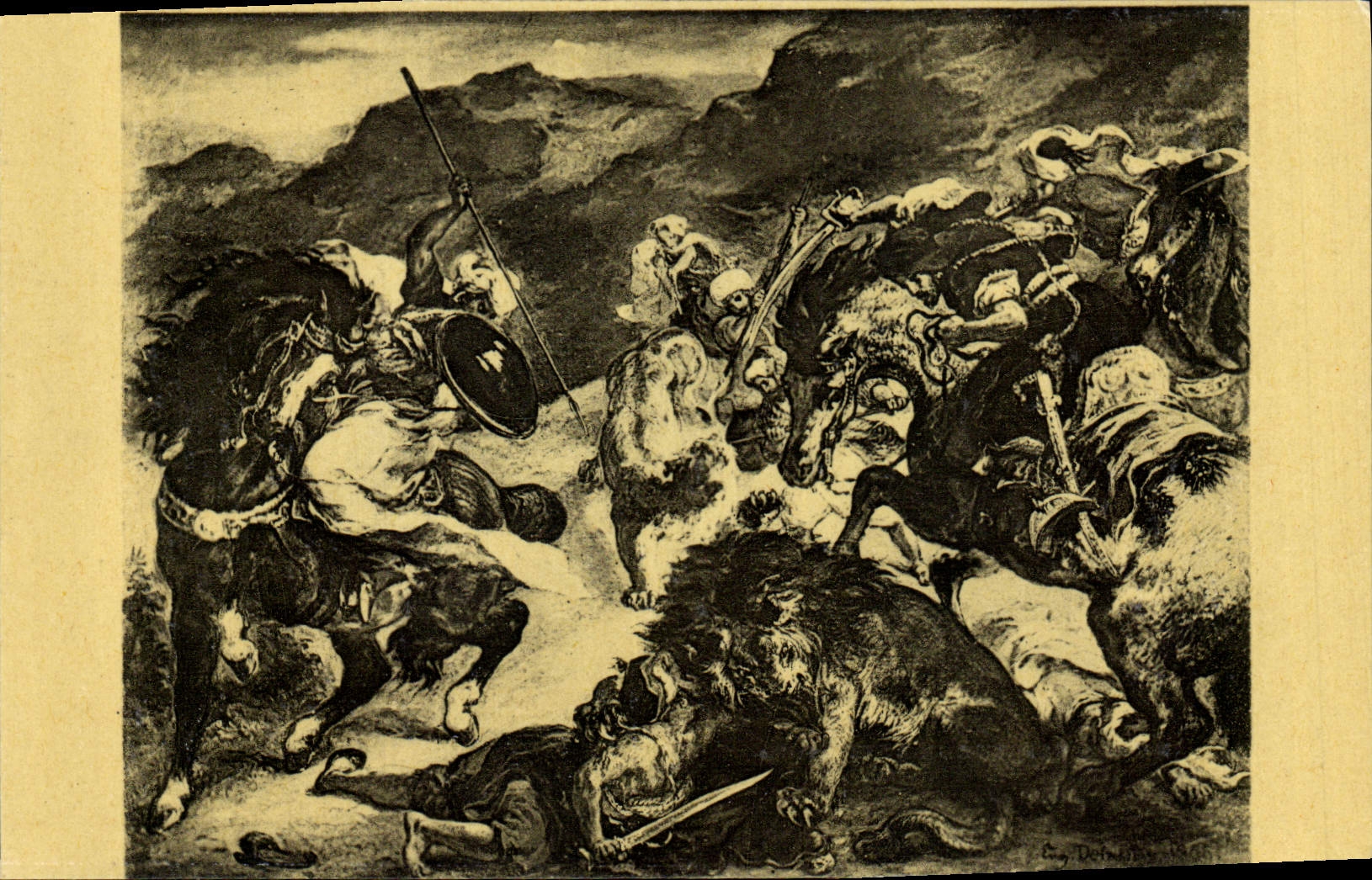 Chasse aux lions — Eugène Delacroix — Perrand Nathau, Paris, n° 355