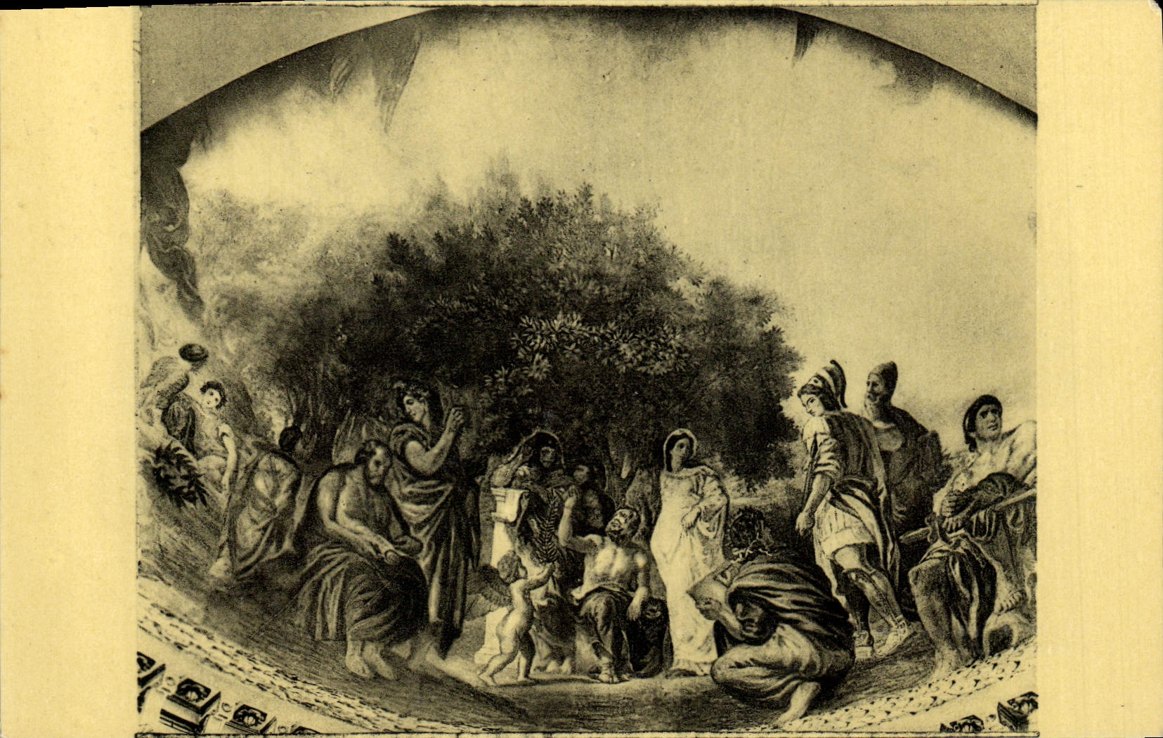 CPA Delacroix Paris Palais Du Luxembourg Coupole De La Bibliotheque Les Grecs illustres