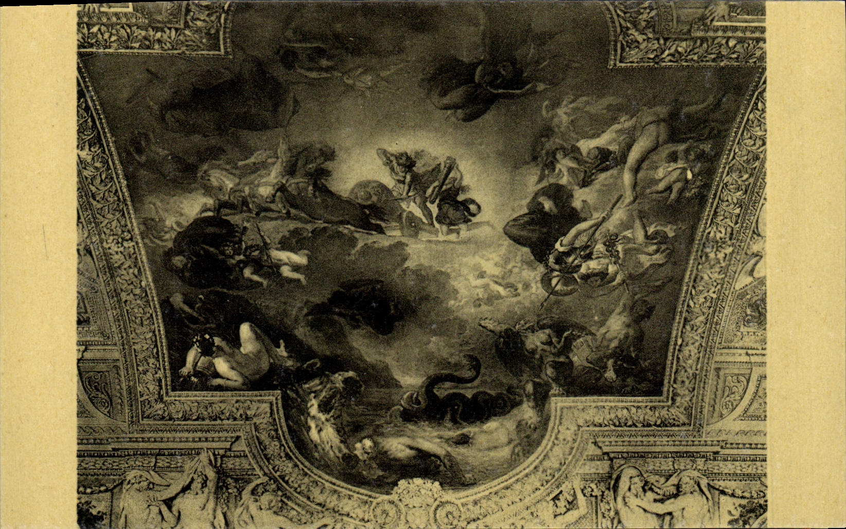 CPA Delacroix Paris Palais Du Louvre Plafond De La Galerie D'Apollon Apollon vainqueur du serpent Python