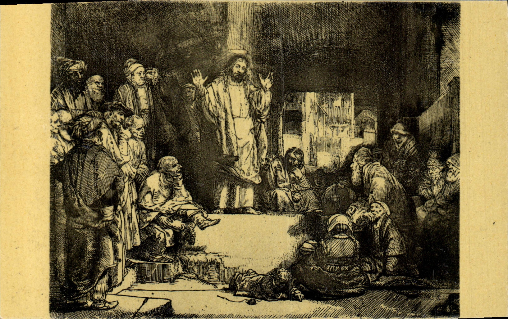 CPA Rembrandt Jesus prechant ou la petite tombe 
