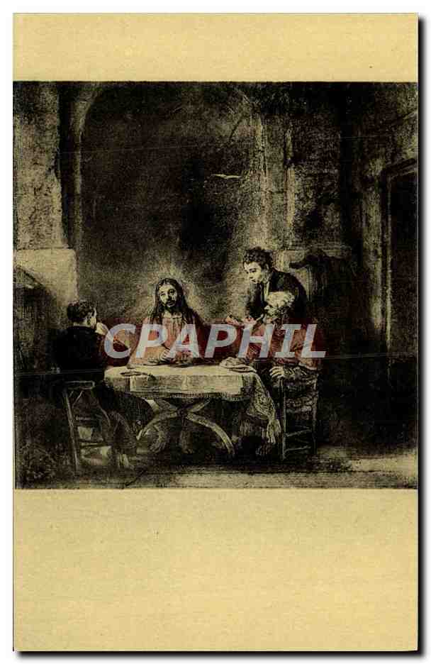 CPA Rembrandt Paris Musee Du Louvre Les pelerins d'Emmaus