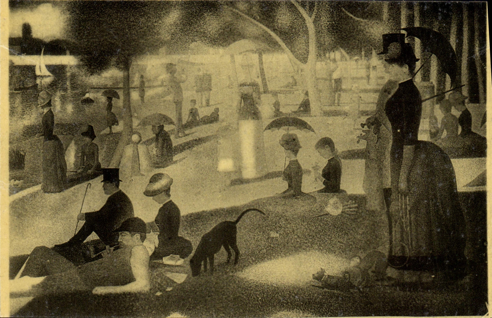 CPA Seurat Chicago Art institute Un dimanche a la Grande Jatte