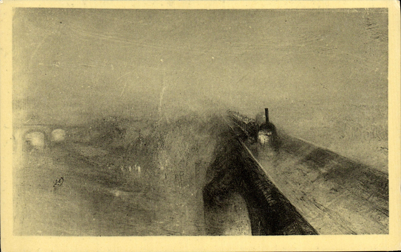 CPA Turner Londres National Gallery Pluie vapeur et vitesse Bateau