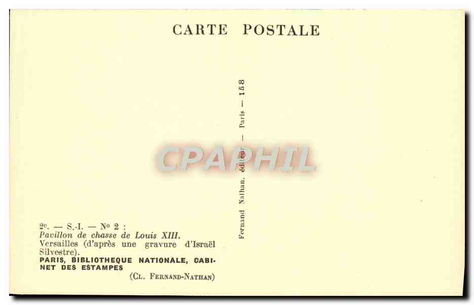 CPA Paris Bibliotheque Nationale Cabinet Des Estampes Versailles — Verso