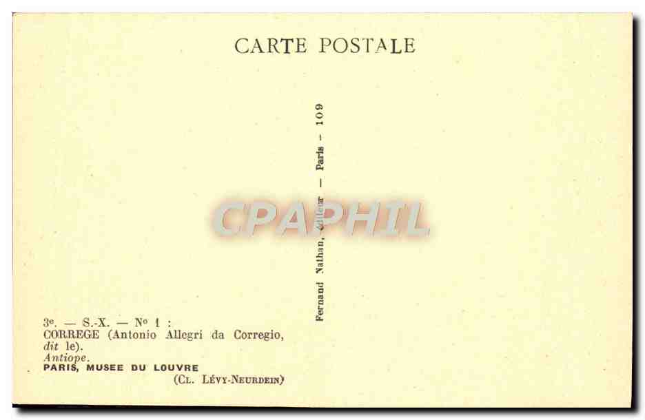 CPA Correge Paris Musee Du Louvre Antiope — Verso