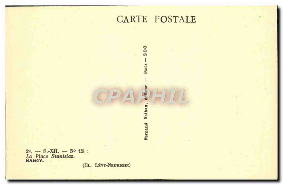 CPA La Place Stanislas Nancy — Verso
