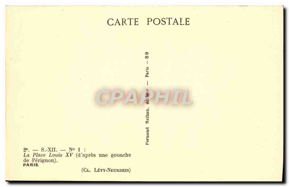 CPA La Place Louis XIV Paris — Rückseite