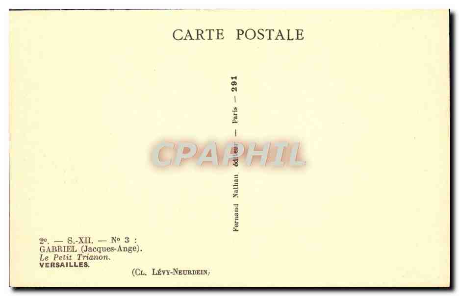 CPA Gabriel Le Petit Trianon Versailles — Verso
