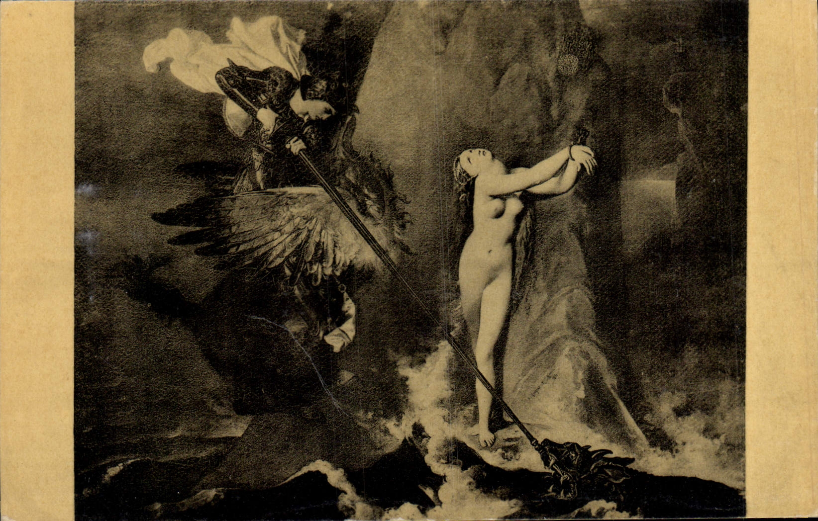 CPA Ingres Roger Deliorant Angelique Paris Musee Du Louvre Dragon