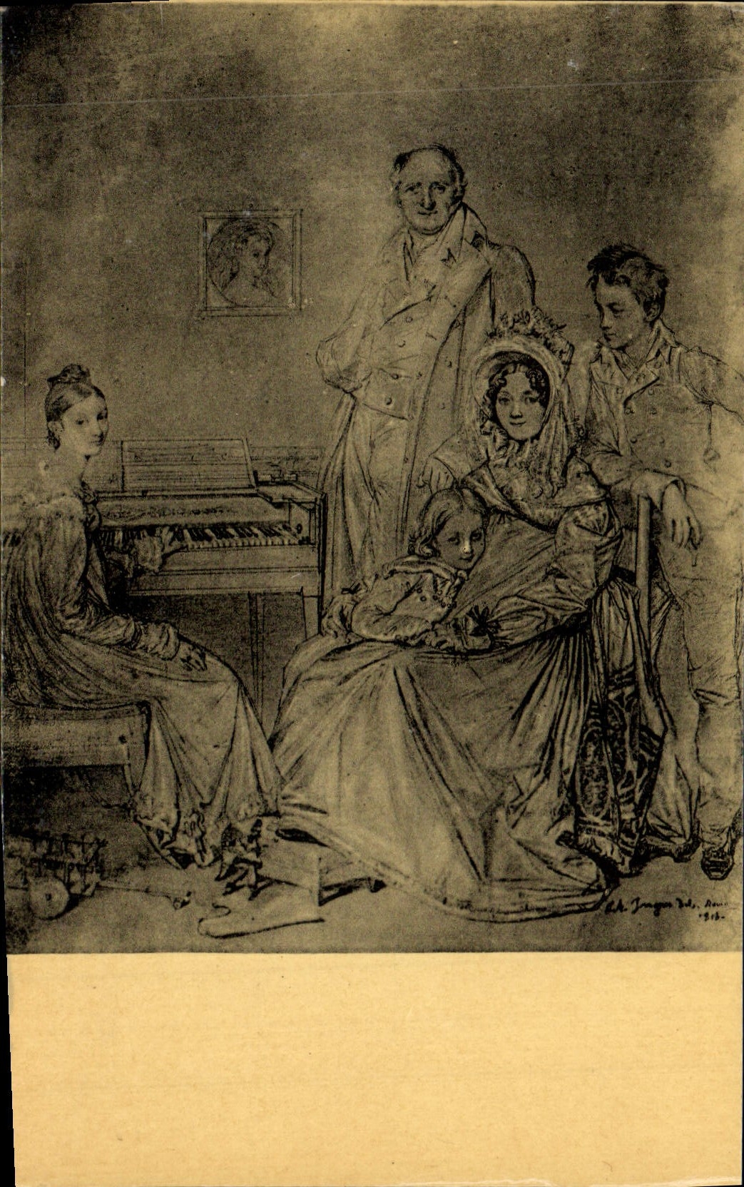 CPA Ingres La Famille Stamaty Paris Musee Du Louvre