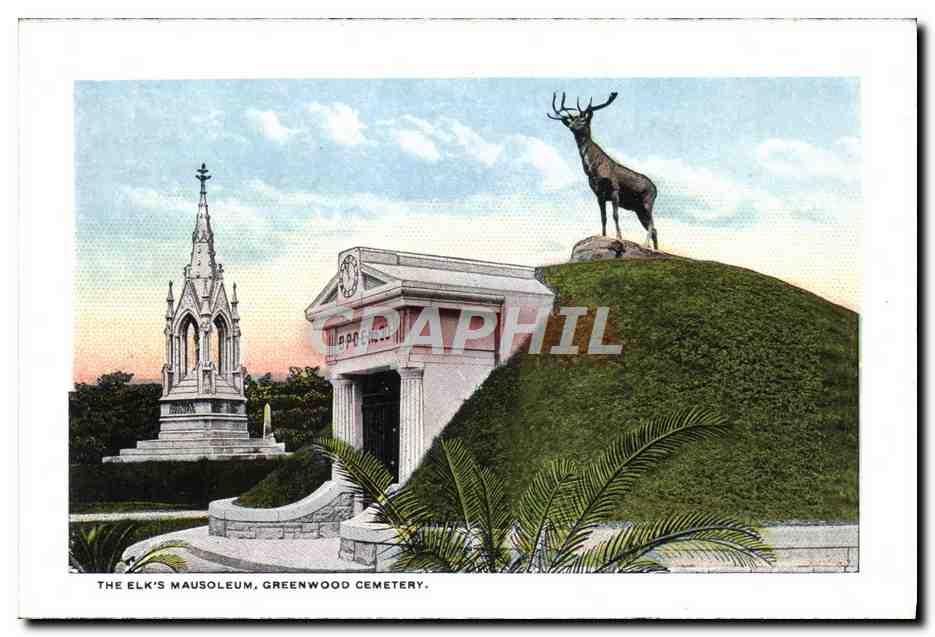 CPA Orange Picking New New Orleans La The Elk's mausoleum Greenwood Cemetery — Rückseite