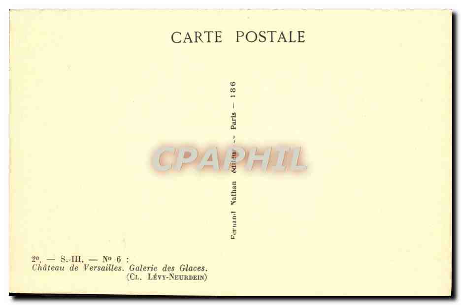 CPA Chateau De Versailles Galerie Des Glaces — Verso