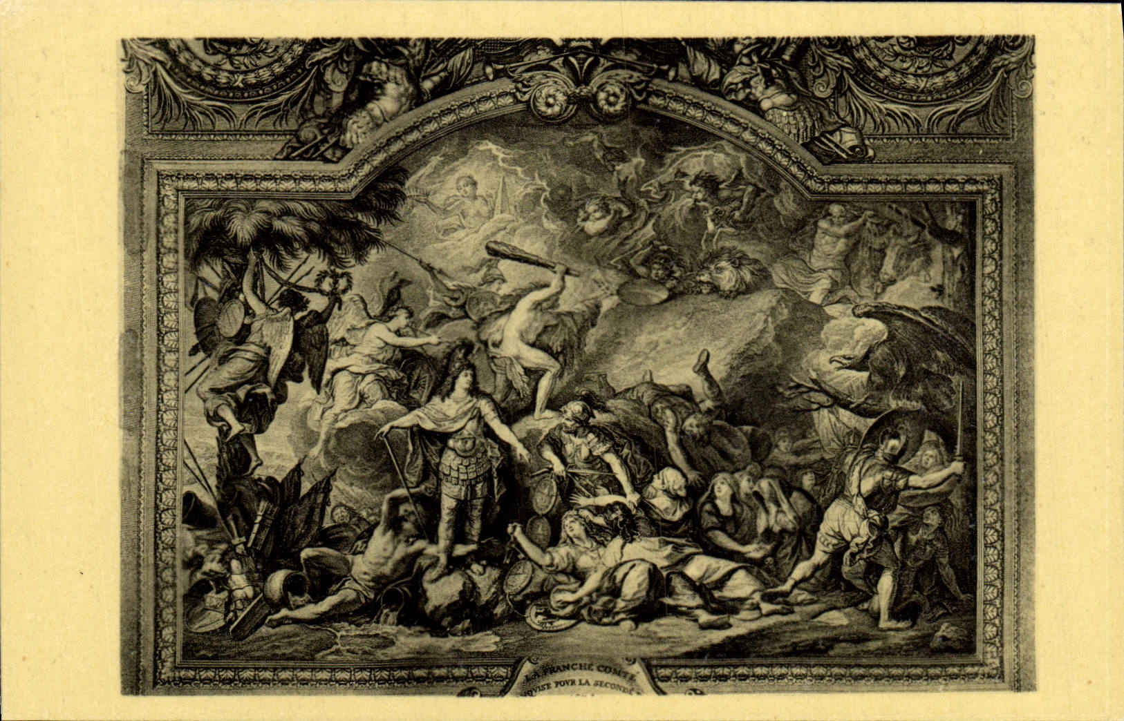 CPA Le Brun La Franche Comte Conquise Pour Versailles Plaford De La Galerie Des Glaces Du Palais