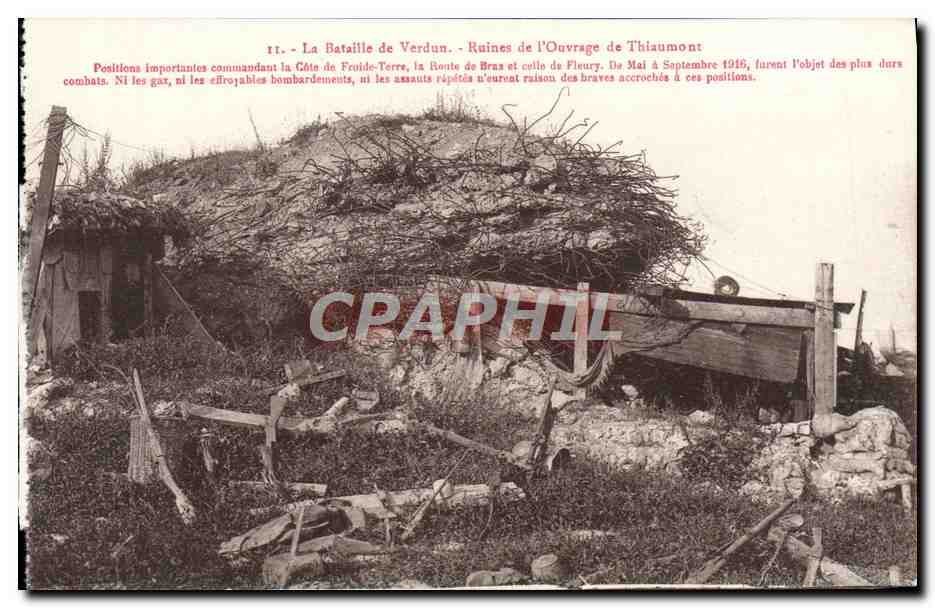 CPA La Bataille De Verdun ruines De l'Ouvrage De Thiaumont Militaria