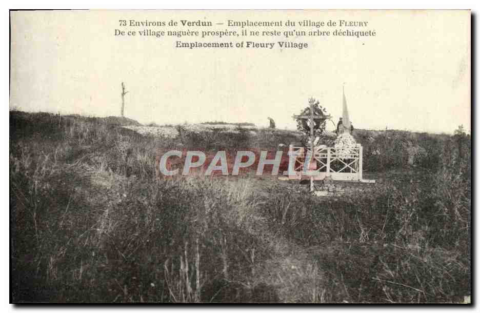 Environ de Verdun — Emplacement du village de Fleury — Détruit pendant la guerre