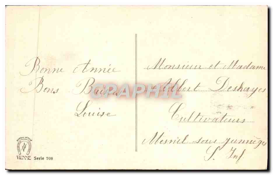 Horseshoe et roses — Bonne Année — Vienne, série 708 — Rückseite