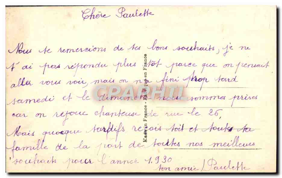 CPA Fantaisie Fleurs  — Rückseite