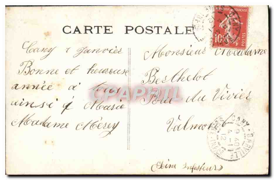 CPA Fantaisie Fleurs Femme — Rückseite