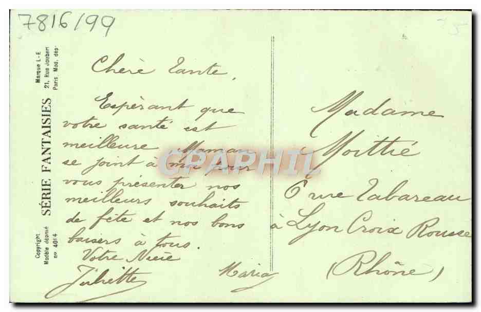 CPA Fantaisie Fleurs  — Verso