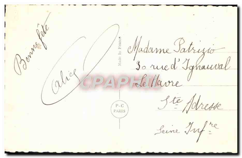 CPA Fantaisie Fleurs Femme — Rückseite