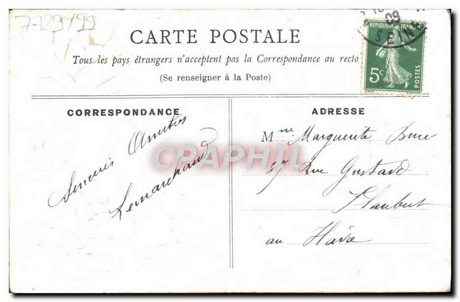 CPA Fantaisie Fleurs Colombes — Verso