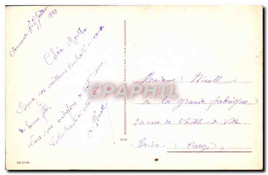 CPA Fantaisie Fleurs  — Rückseite