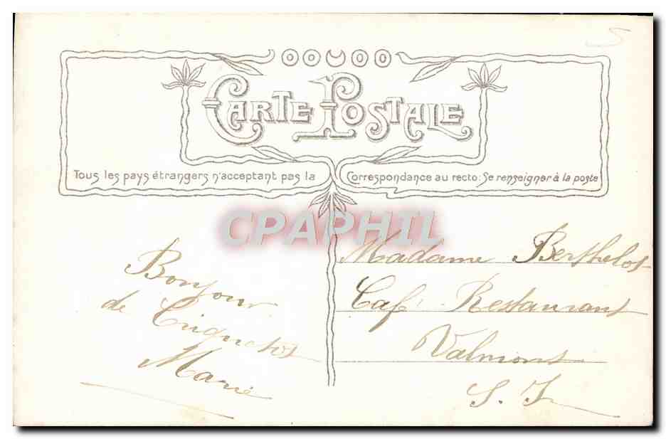 CPA Fantaisie Fleurs  — Rückseite