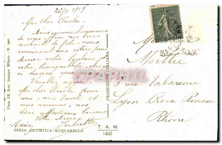CPA Fantaisie Fleurs  — Verso