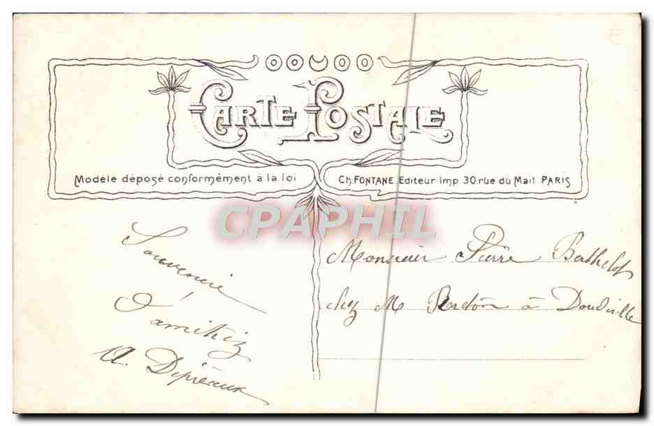 CPA Fantaisie Fleurs  — Rückseite
