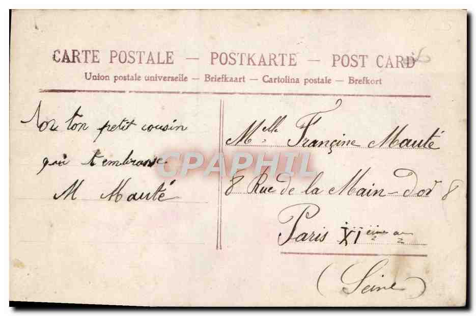 CPA Fantaisie Fleurs Enfant — Rückseite