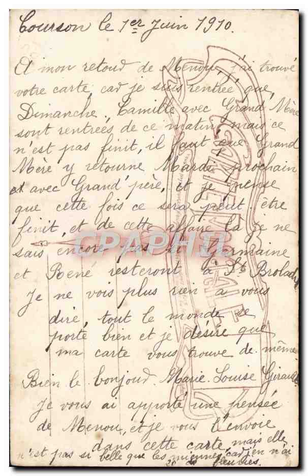 CPA Fantaisie Fleurs Homme — Verso