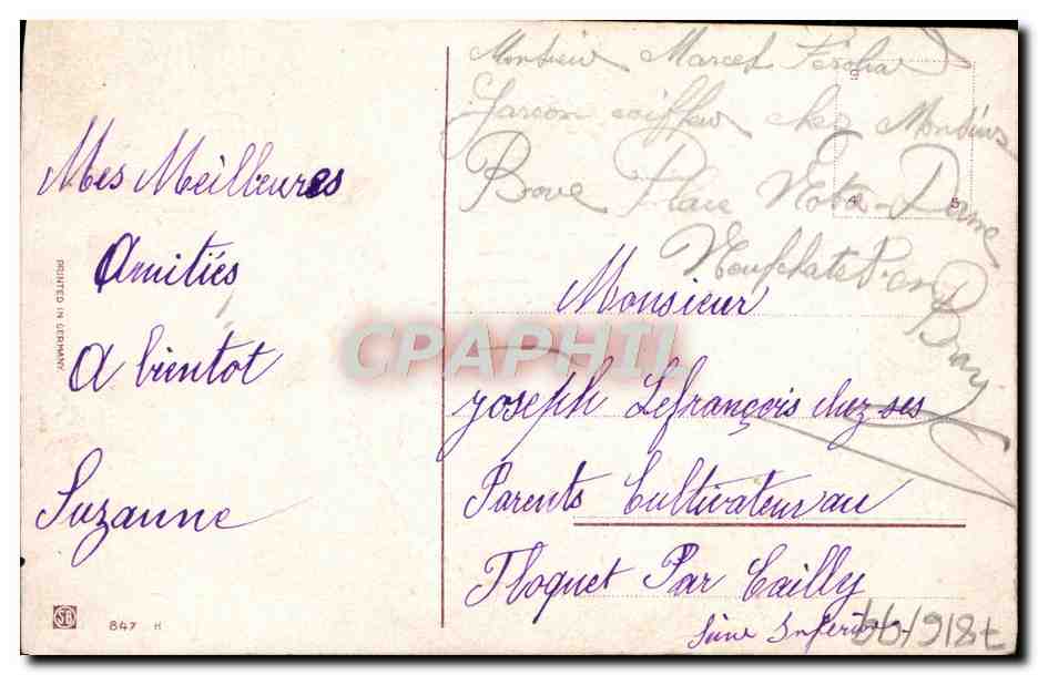 CPA Fantaisie Fleurs  — Verso