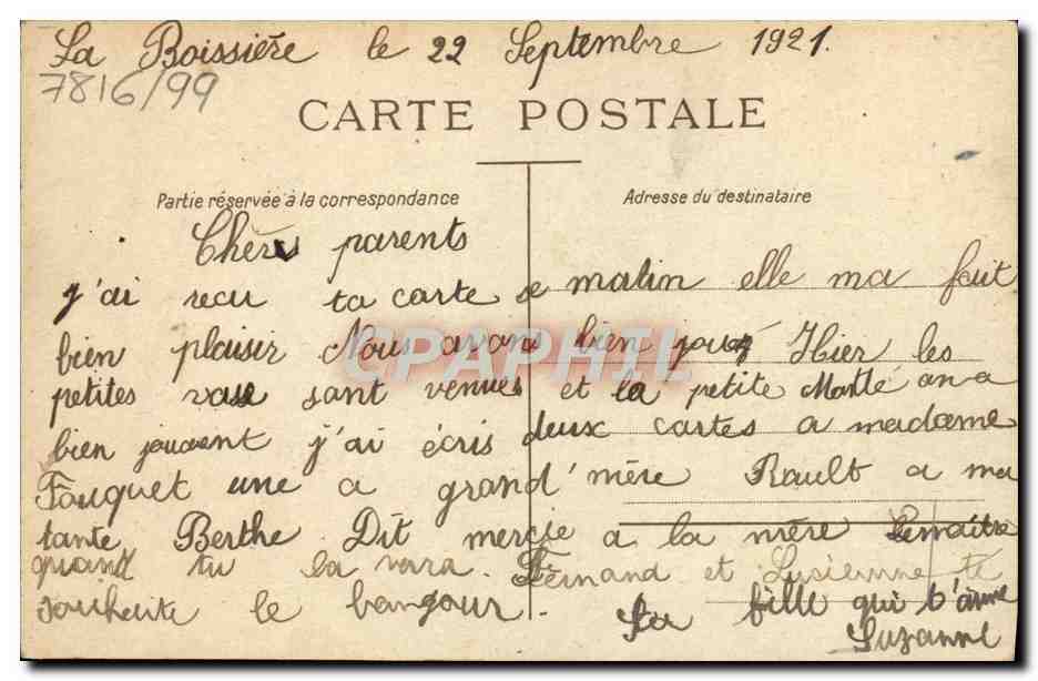 CPA Fantaisie Fleurs Hirondelle Phare Bateau — Verso