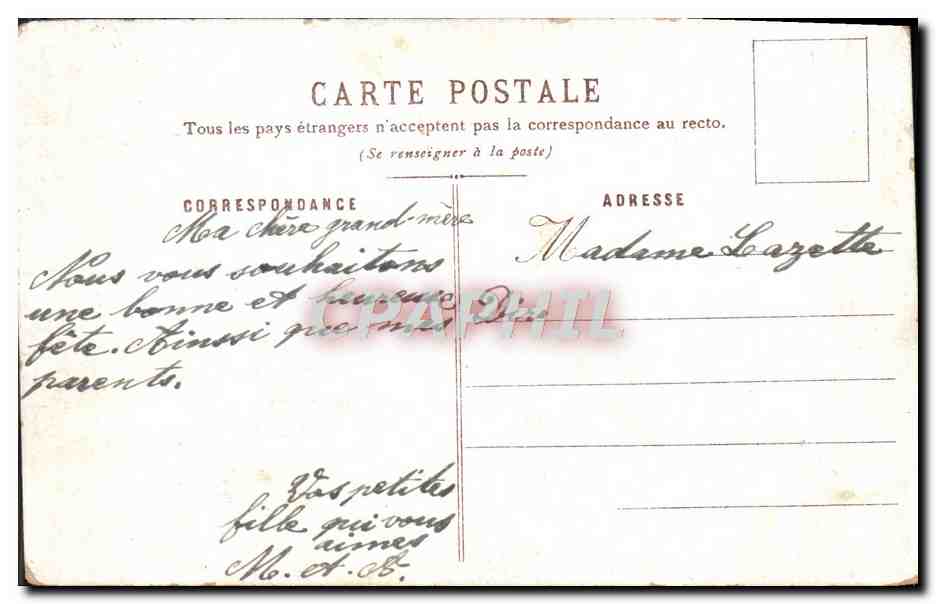 CPA Fantaisie Fleurs  — Rückseite