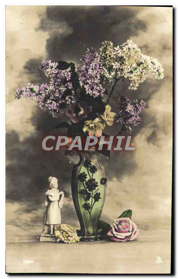 CPA Fantaisie Fleurs Santon