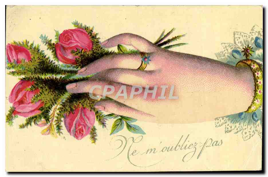 CPA Fantaisie Fleurs Main