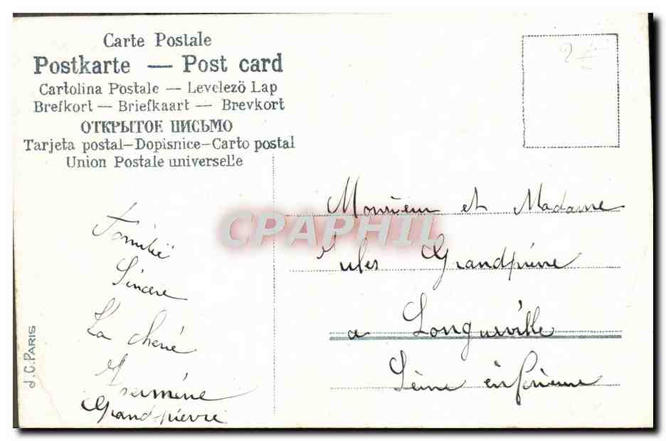 CPA Fantaisie Fleurs Main — Verso