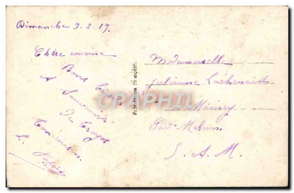 CPA Fantaisie Fleurs Colombe — Rückseite