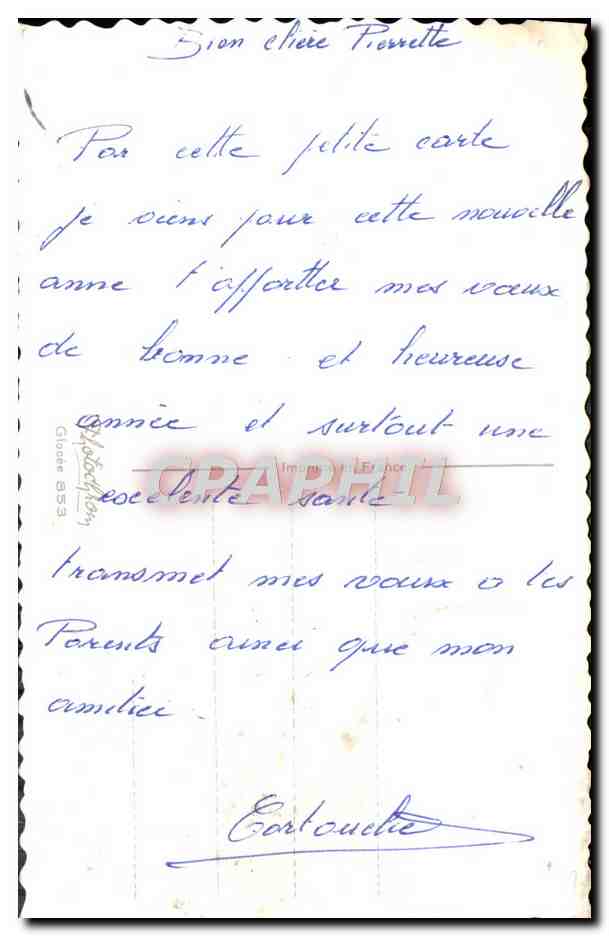 CPA Fantaisie Fleurs Papillon — Rückseite
