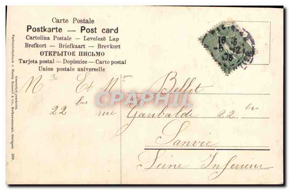 CPA Fantaisie Fleurs  — Verso