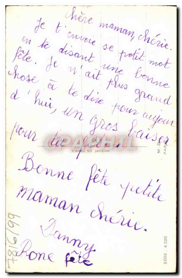 CPA Fantaisie Fleurs  — Verso