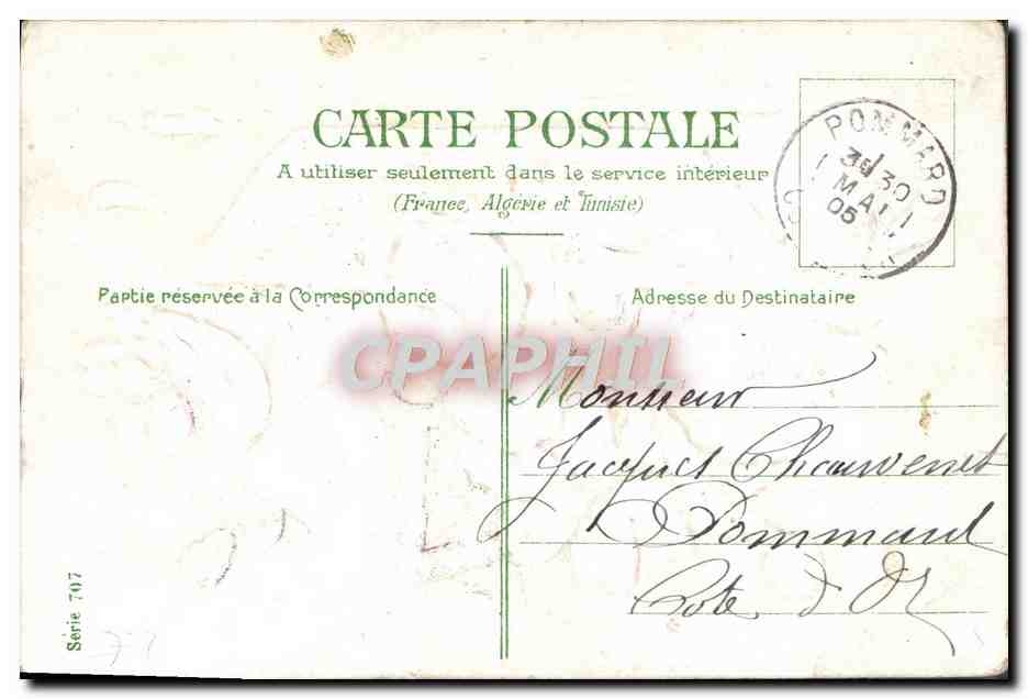 CPA Fantaisie Fleurs  — Back