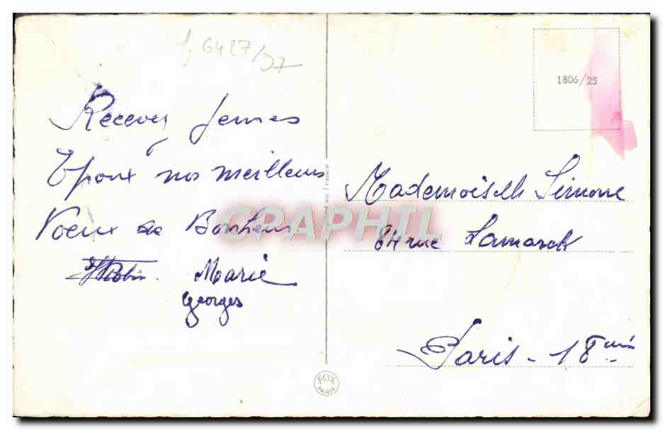 CPA Fantaisie Fleurs  — Verso