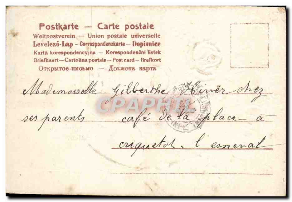 CPA Fantaisie Fleurs Colombes — Verso
