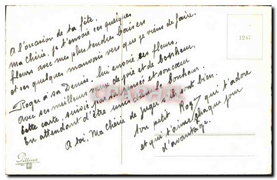 CPA Fantaisie Fleurs  — Verso