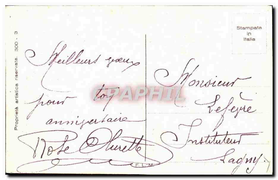 CPA Fantaisie Fleurs  — Back