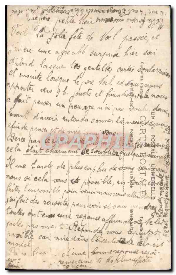 CPA Fantaisie Fleurs Enfant — Verso